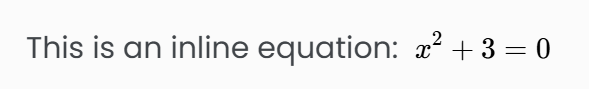 Inline Math Example