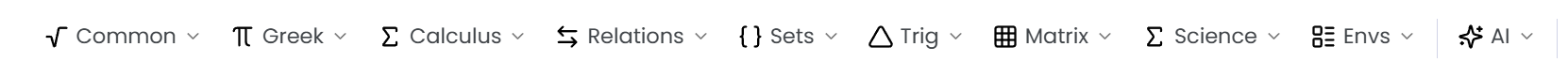 Math Toolbar